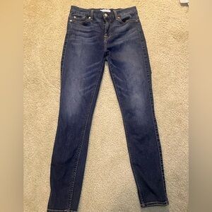 7 For All Mankind Dark Blue High Waist Ankle Skinny Jeans size 27